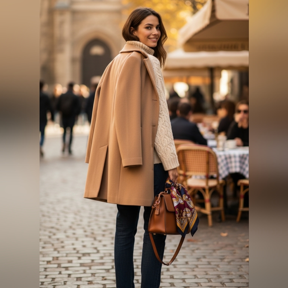 Dennis Basso Wool Blend Coat With Removable Fur Hood